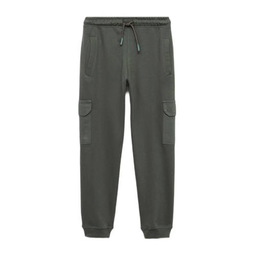 Mango Kids cargo broek groen Jongens Katoen Effen - maat 146 afbeelding