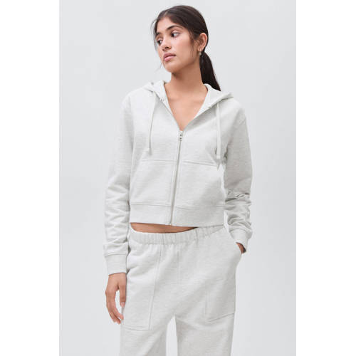 MANGO TEEN straight joggingbroek grijs melange Meisjes Sweat Gemêleerd - maat 172(L) afbeelding