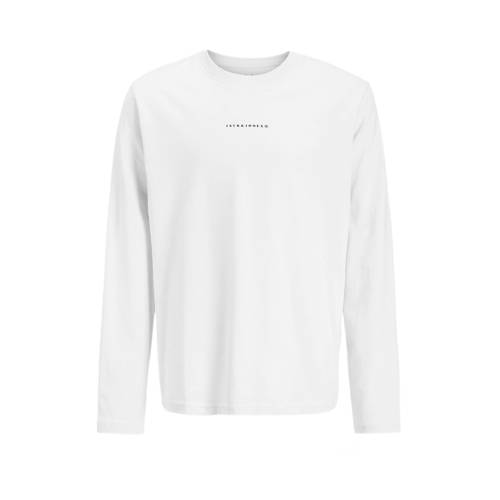 JACK & JONES JUNIOR longsleeve met backprint wit Jongens Katoen Ronde hals