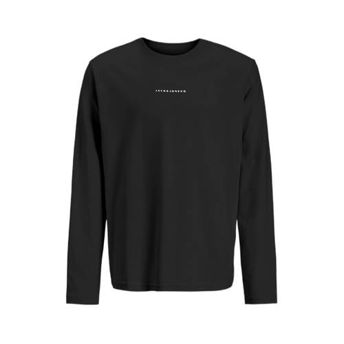 JACK & JONES JUNIOR longsleeve met backprint zwart Jongens Katoen Ronde hals - maat 128 afbeelding