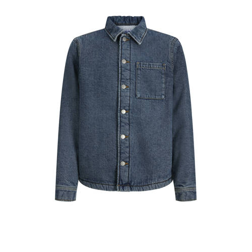 JACK & JONES JUNIOR denim overhemd medium blue denim Blauw Effen - maat 152 afbeelding