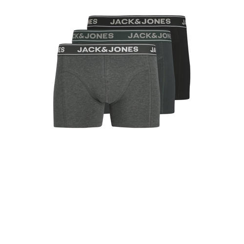 JACK & JONES JUNIOR boxershort - set van 3 donkergrijs Jongens Stretchkatoen