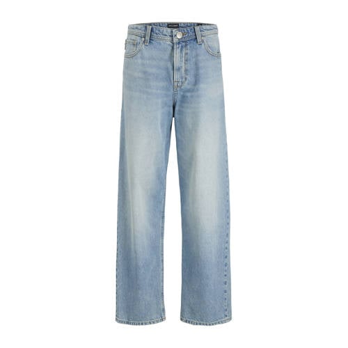 JACK & JONES JUNIOR high waist loose fit jeans medium blue denim Blauw - maat 134 afbeelding