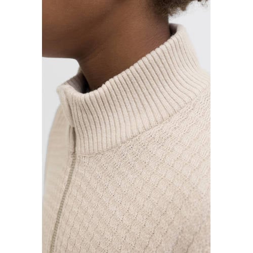 JACK & JONES JUNIOR trui beige met kabels Bruin Jongens Katoen Col Effen - maat 140 afbeelding