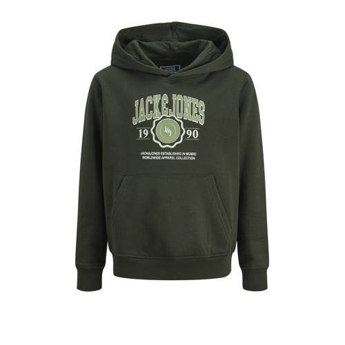 JACK & JONES JUNIOR hoodie donkergroen Sweater Logo - maat 140 afbeelding