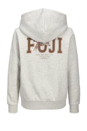 hoodie met backprint wit melange