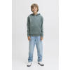 JACK & JONES JUNIOR hoodie met backprint grijsblauw