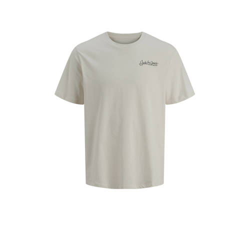 JACK & JONES JUNIOR T-shirt met backprint beige Jongens Katoen Ronde hals - maat 140 afbeelding