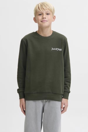 sweater met backprint donkergroen