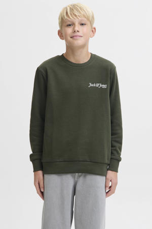 sweater met backprint donkergroen