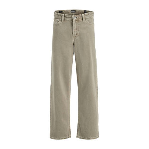 JACK & JONES JUNIOR high waist loose fit jeans lichtbruin Jongens Stretchdenim - maat 152 afbeelding