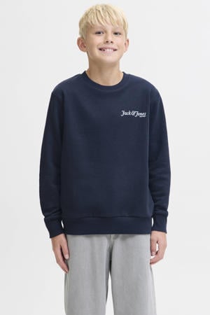 sweater met backprint donkerblauw