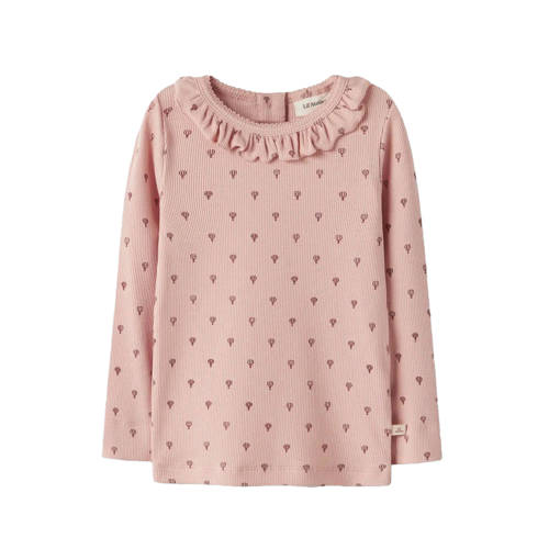 LIL' ATELIER MINI longsleeve roze Meisjes Stretchkatoen Ronde hals All over print - maat 116 afbeelding