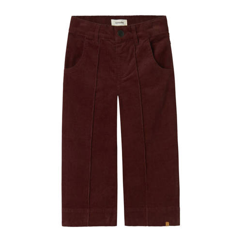 LIL' ATELIER MINI corduroy casual broek donkerbruin Effen - maat 110 afbeelding
