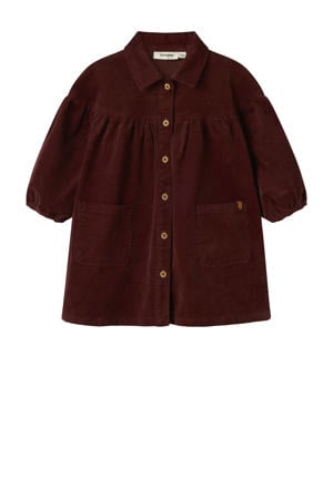 corduroy blousejurk donkerbruin