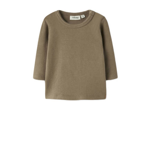 LIL' ATELIER BABY longsleeve bruin Jongens Stretchkatoen Ronde hals Effen - maat 62 afbeelding
