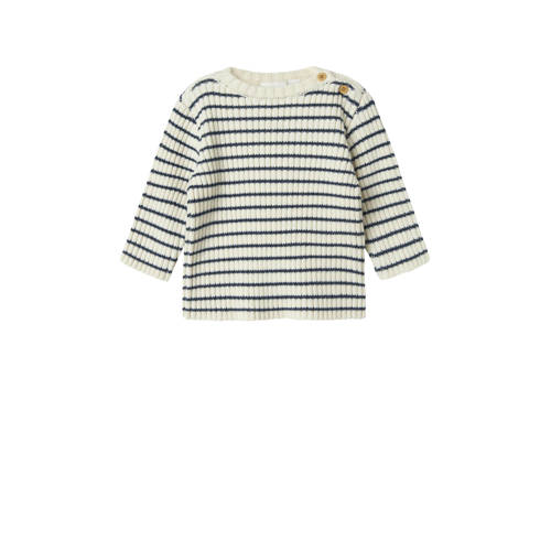 NAME IT BABY gestreepte trui wit grof gebreid Jongens Viscose Ronde hals - maat 62 afbeelding