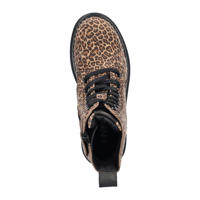 thumbnail: Nelson Kids suède veterboots met panterprint beige/zwart