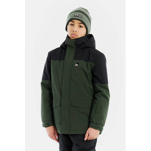 Protest ski-jas PRTEwan donkergroen/zwart Skijack Jongens Polyester Capuchon - maat 128 afbeelding
