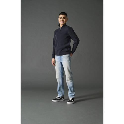 ONLY & SONS JUNIOR straight leg jeans light blue denim Blauw Effen - maat 164 afbeelding