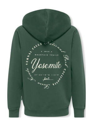 hoodie met backprint donkergroen