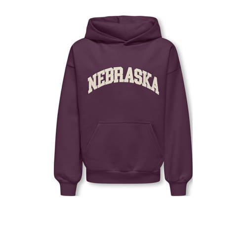 ONLY & SONS JUNIOR hoodie paars Sweater Tekst - maat 134/140 afbeelding
