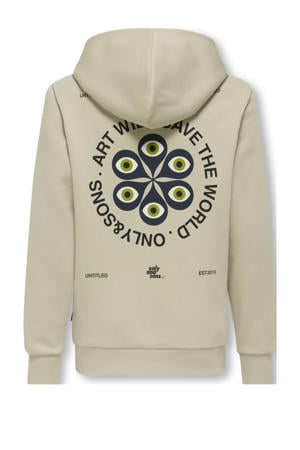 hoodie met backprint beige