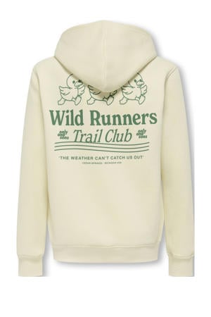 hoodie met backprint ecru