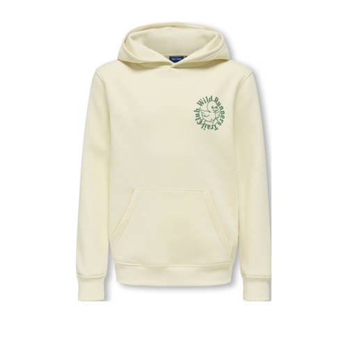 ONLY & SONS JUNIOR hoodie met backprint ecru Sweater Backprint - maat 158/164 afbeelding