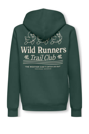 hoodie met backprint donkergroen