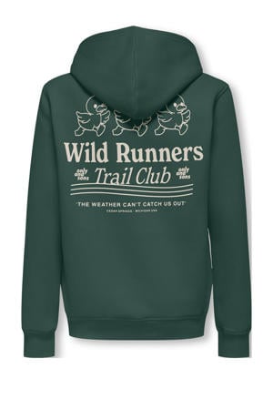 hoodie met backprint donkergroen