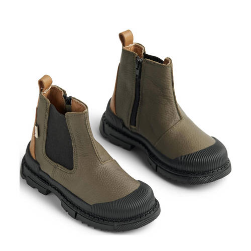 Wheat Saida Tex leren chelsea boots groen Jongens Leer Meerkleurig
