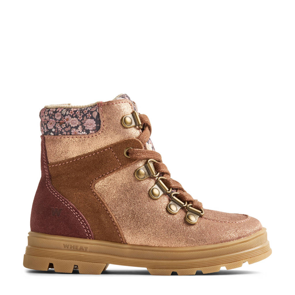 Wheat Toni Sport Tex suède veterboots roze/cognac