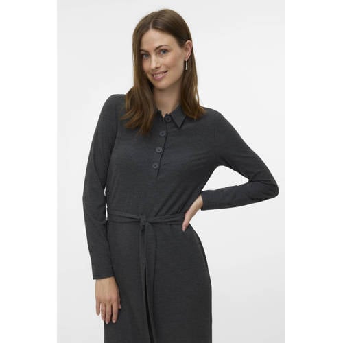 MAMALICIOUS zwangerschaps- en voedings midi jurk grijs Dames Polyester Klassieke kraag - maat M afbeelding