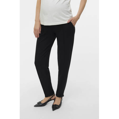MAMALICIOUS regular high waist zwangerschaps casual broek zwart Dames Viscose - maat S afbeelding