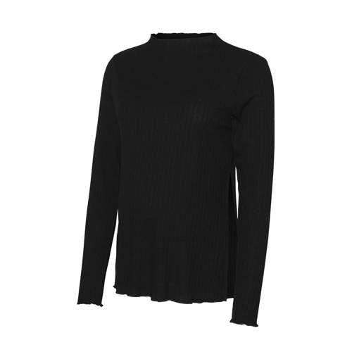 MAMALICIOUS zwangerschaps longsleeve zwart Dames Polyester Opstaande kraag - maat S afbeelding