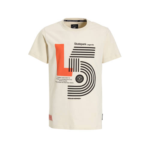 Me & My Monkey T-shirt ecru Jongens Katoen Ronde hals Printopdruk - maat 170/176 afbeelding