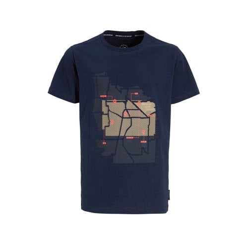 Me & My Monkey T-shirt marineblauw Jongens Katoen Ronde hals Printopdruk - maat 110/116 afbeelding