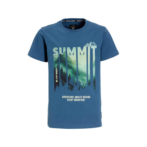 Me & My Monkey T-shirt blauw Jongens Katoen Ronde hals Printopdruk - maat 170/176 afbeelding