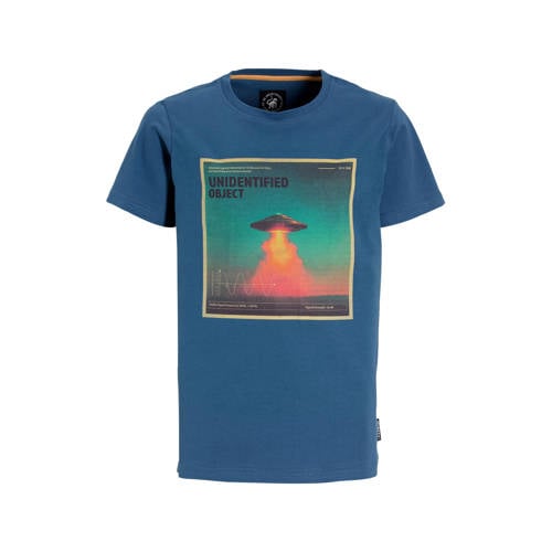 Me & My Monkey T-shirt blauw Jongens Katoen Ronde hals Printopdruk - maat 146/152 afbeelding