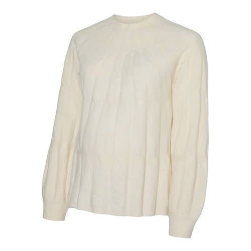 VERO MODA MATERNITY zwangerschaps trui ecru gebreid Grijs Dames Polyester Col - maat XL afbeelding