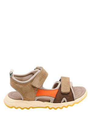 leren sandalen bruin/oranje