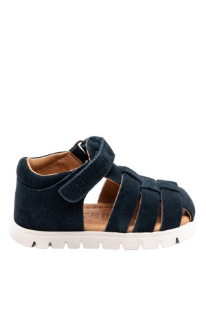 suède sandalen donkerblauw