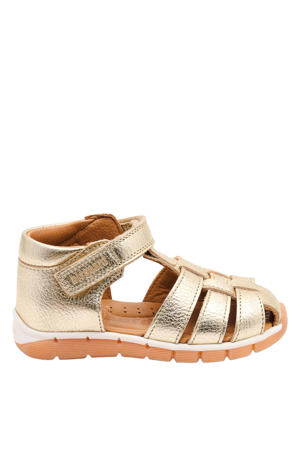leren sandalen goud