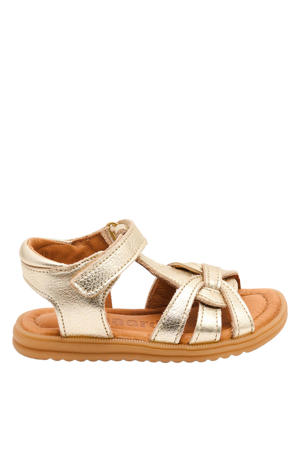leren sandalen goud