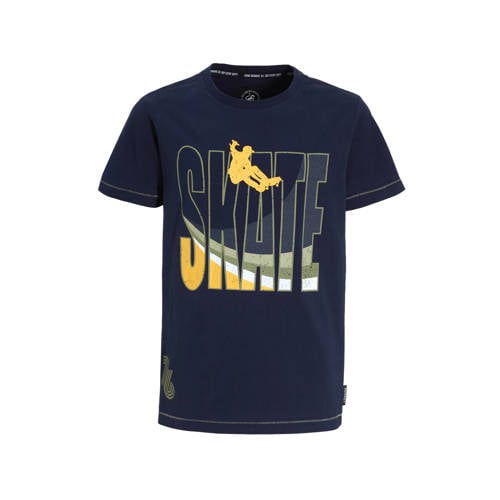 Me & My Monkey T-shirt donkerblauw Jongens Katoen Ronde hals Printopdruk - maat 98/104 afbeelding