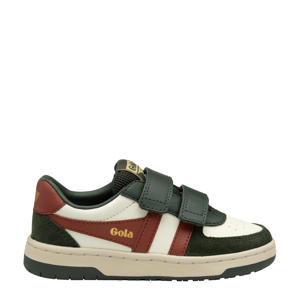 Hawk Strap leren sneakers ecru/blauw/bruin