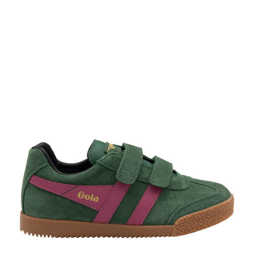 Gola Harrier Strap suède sneakers groen/roze Meisjes Suede Meerkleurig - maat 32 afbeelding