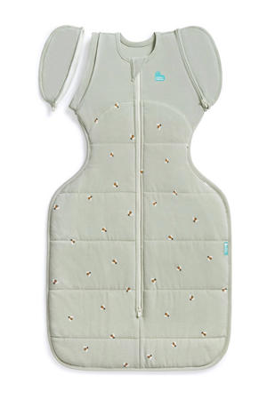 overgangsslaapzak SwaddleUp Fase 2 WARM Olive Bees groen