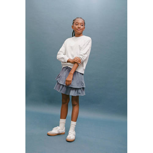 Mango Kids sweater lichtblauw Printopdruk - maat 128 afbeelding